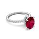 5 - Aisha 2.89 ctw Created Ruby Oval Shape (9x7 mm) Hidden Halo accented Side Lab Grown Diamond Engagement Ring 