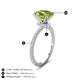 4 - Aisha 2.37 ctw Peridot Oval Shape (9x7 mm) Hidden Halo accented Side Lab Grown Diamond Engagement Ring 