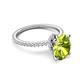 5 - Aisha 2.37 ctw Peridot Oval Shape (9x7 mm) Hidden Halo accented Side Lab Grown Diamond Engagement Ring 