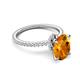5 - Aisha 2.07 ctw Citrine Oval Shape (9x7 mm) Hidden Halo accented Side Lab Grown Diamond Engagement Ring 