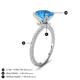4 - Aisha 2.77 ctw Blue Topaz Oval Shape (9x7 mm) Hidden Halo accented Side Lab Grown Diamond Engagement Ring 