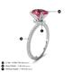 4 - Aisha 2.47 ctw Pink Tourmaline Oval Shape (9x7 mm) Hidden Halo accented Side Lab Grown Diamond Engagement Ring 