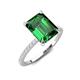 3 - Aisha 2.37 ctw Created Emerald Emerald Shape (9x7 mm) Hidden Halo accented Side Lab Grown Diamond Engagement Ring 