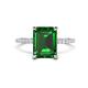 1 - Aisha 2.37 ctw Created Emerald Emerald Shape (9x7 mm) Hidden Halo accented Side Lab Grown Diamond Engagement Ring 