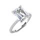 3 - Aisha 2.17 ctw Moissanite Emerald Shape (9x7 mm) Hidden Halo accented Side Lab Grown Diamond Engagement Ring 
