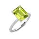 3 - Aisha 2.82 ctw Peridot Emerald Shape (9x7 mm) Hidden Halo accented Side Lab Grown Diamond Engagement Ring 