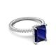 5 - Aisha 3.27 ctw Created Blue Sapphire Emerald Shape (9x7 mm) Hidden Halo accented Side Lab Grown Diamond Engagement Ring 