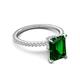 5 - Aisha 2.37 ctw Created Emerald Emerald Shape (9x7 mm) Hidden Halo accented Side Lab Grown Diamond Engagement Ring 