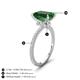 4 - Aisha 2.37 ctw Created Emerald Emerald Shape (9x7 mm) Hidden Halo accented Side Lab Grown Diamond Engagement Ring 