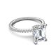 5 - Aisha 2.17 ctw Moissanite Emerald Shape (9x7 mm) Hidden Halo accented Side Lab Grown Diamond Engagement Ring 