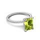 5 - Aisha 2.82 ctw Peridot Emerald Shape (9x7 mm) Hidden Halo accented Side Lab Grown Diamond Engagement Ring 
