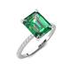 3 - Aisha 3.57 ctw Created Alexandrite Emerald Shape (9x7 mm) Hidden Halo accented Side Lab Grown Diamond Engagement Ring 