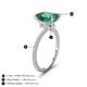 4 - Aisha 3.57 ctw Created Alexandrite Emerald Shape (9x7 mm) Hidden Halo accented Side Lab Grown Diamond Engagement Ring 
