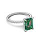 5 - Aisha 3.57 ctw Created Alexandrite Emerald Shape (9x7 mm) Hidden Halo accented Side Lab Grown Diamond Engagement Ring 