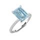 3 - Aisha 2.37 ctw Aquamarine Emerald Shape (9x7 mm) Hidden Halo accented Side Lab Grown Diamond Engagement Ring 
