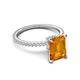 5 - Aisha 2.62 ctw Citrine Emerald Shape (9x7 mm) Hidden Halo accented Side Lab Grown Diamond Engagement Ring 