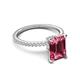 5 - Aisha 3.22 ctw Pink Tourmaline Emerald Shape (9x7 mm) Hidden Halo accented Side Lab Grown Diamond Engagement Ring 