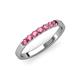 4 - Fiala 2.70 mm Pink Tourmaline 7 Stone Wedding Band 