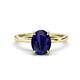 1 - Lucia 2.66 ctw Created Blue Sapphire Oval Shape (9x7 mm) Hidden Halo accented Natural Diamond Engagement Ring 