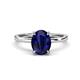 1 - Lucia 2.66 ctw Created Blue Sapphire Oval Shape (9x7 mm) Hidden Halo accented Natural Diamond Engagement Ring 