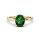 1 - Lucia 1.84 ctw Created Emerald Oval Shape (9x7 mm) Hidden Halo accented Natural Diamond Engagement Ring 