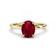 1 - Lucia 2.66 ctw Created Ruby Oval Shape (9x7 mm) Hidden Halo accented Natural Diamond Engagement Ring 