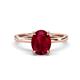 1 - Lucia 2.66 ctw Created Ruby Oval Shape (9x7 mm) Hidden Halo accented Natural Diamond Engagement Ring 