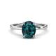 1 - Lucia 2.54 ctw London Blue Topaz Oval Shape (9x7 mm) Hidden Halo accented Natural Diamond Engagement Ring 