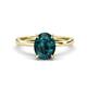 1 - Lucia 2.54 ctw London Blue Topaz Oval Shape (9x7 mm) Hidden Halo accented Natural Diamond Engagement Ring 