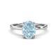 1 - Lucia 1.64 ctw Aquamarine Oval Shape (9x7 mm) Hidden Halo accented Natural Diamond Engagement Ring 