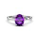 1 - Lucia 1.84 ctw Amethyst Oval Shape (9x7 mm) Hidden Halo accented Natural Diamond Engagement Ring 