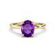 1 - Lucia 1.84 ctw Amethyst Oval Shape (9x7 mm) Hidden Halo accented Natural Diamond Engagement Ring 