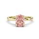 1 - Lucia 1.75 ctw Morganite Oval Shape (9x7 mm) Hidden Halo accented Natural Diamond Engagement Ring 