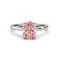 1 - Lucia 1.75 ctw Morganite Oval Shape (9x7 mm) Hidden Halo accented Natural Diamond Engagement Ring 