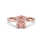 1 - Lucia 1.75 ctw Morganite Oval Shape (9x7 mm) Hidden Halo accented Natural Diamond Engagement Ring 