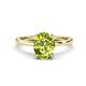 1 - Lucia 2.14 ctw Peridot Oval Shape (9x7 mm) Hidden Halo accented Natural Diamond Engagement Ring 