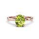 1 - Lucia 2.14 ctw Peridot Oval Shape (9x7 mm) Hidden Halo accented Natural Diamond Engagement Ring 