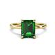 1 - Lucia 2.14 ctw Created Emerald Emerald Shape (9x7 mm) Hidden Halo accented Natural Diamond Engagement Ring 