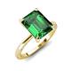 3 - Lucia 2.14 ctw Created Emerald Emerald Shape (9x7 mm) Hidden Halo accented Natural Diamond Engagement Ring 