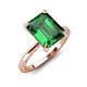 3 - Lucia 2.14 ctw Created Emerald Emerald Shape (9x7 mm) Hidden Halo accented Natural Diamond Engagement Ring 