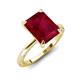 3 - Lucia 3.10 ctw Created Ruby Emerald Shape (9x7 mm) Hidden Halo accented Natural Diamond Engagement Ring 