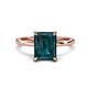 1 - Lucia 3.14 ctw London Blue Topaz Emerald Shape (9x7 mm) Hidden Halo accented Natural Diamond Engagement Ring 