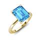 3 - Lucia 3.14 ctw Blue Topaz Emerald Shape (9x7 mm) Hidden Halo accented Natural Diamond Engagement Ring 