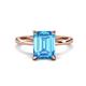 1 - Lucia 3.14 ctw Blue Topaz Emerald Shape (9x7 mm) Hidden Halo accented Natural Diamond Engagement Ring 