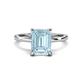 1 - Lucia 2.14 ctw Aquamarine Emerald Shape (9x7 mm) Hidden Halo accented Natural Diamond Engagement Ring 