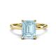 1 - Lucia 2.14 ctw Aquamarine Emerald Shape (9x7 mm) Hidden Halo accented Natural Diamond Engagement Ring 
