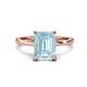 1 - Lucia 2.14 ctw Aquamarine Emerald Shape (9x7 mm) Hidden Halo accented Natural Diamond Engagement Ring 