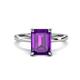 1 - Lucia 2.39 ctw Amethyst Emerald Shape (9x7 mm) Hidden Halo accented Natural Diamond Engagement Ring 