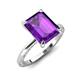 3 - Lucia 2.39 ctw Amethyst Emerald Shape (9x7 mm) Hidden Halo accented Natural Diamond Engagement Ring 