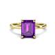 1 - Lucia 2.39 ctw Amethyst Emerald Shape (9x7 mm) Hidden Halo accented Natural Diamond Engagement Ring 